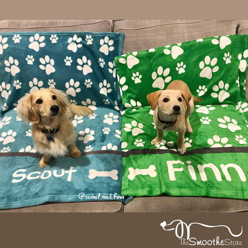 Personalized Dog Blanket - Paw Prints, The Smoothe Store